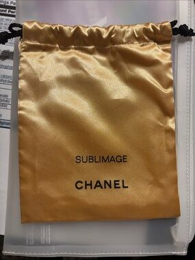 CHANEL Sublimage Satin Drawstring Pouch - Gold and Black